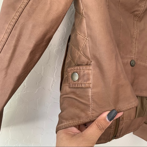 Anthropologie Hei Hei Vegan Leather Bomber Moto Jacket XXSmall - Picture 14 of 16